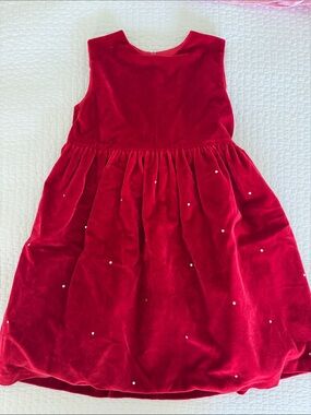 Bergdorf Goodman Girls Red Velvet Party Dress